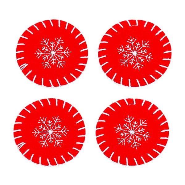 Piros poháralátét szett karácsonyi mintával 4 db-os – Casa Selección