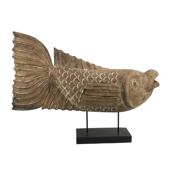 Carved Fish dekoratív szobor teakfából - Moycor