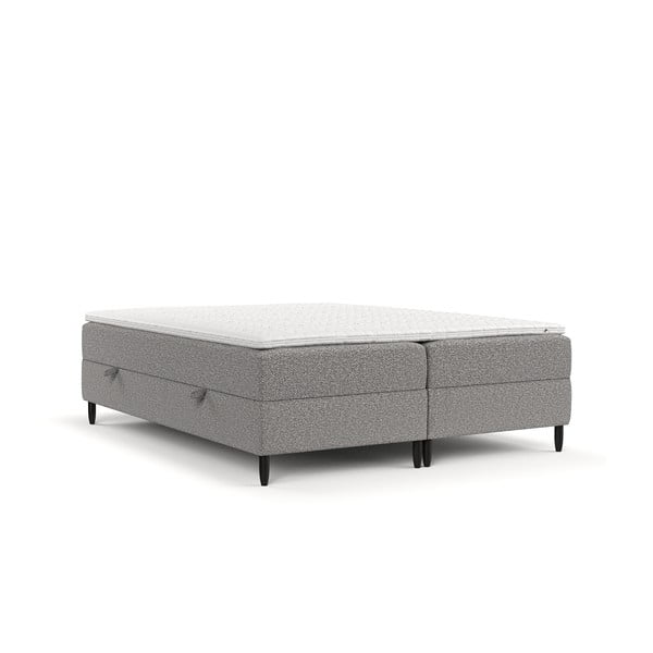 Szürke ágyneműtartós boxspring ágy 200x200 cm Malte – Maison de Rêve