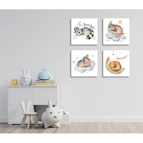 Kép szett 4 db-os 30x30 cm Good Night – Wallity-image-1