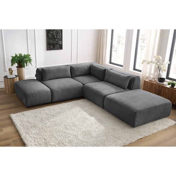 Szürke sarokkanapé (variálható) Jeanne – Bobochic Paris-image-1