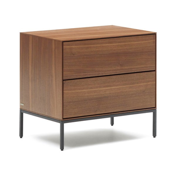 Natúr színű éjjeliszekrény diófa dekorral Vedrana – Kave Home-image-2