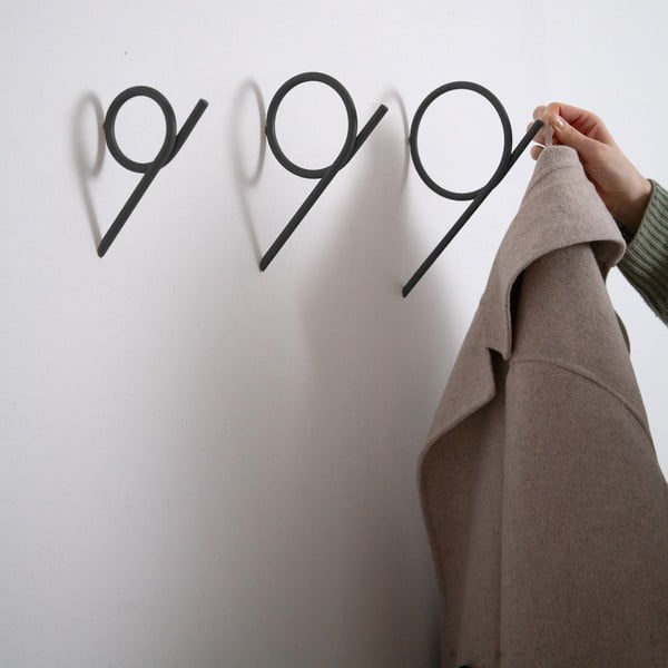 Fekete fali fém akasztó Tuba L – Spinder Design-image-1