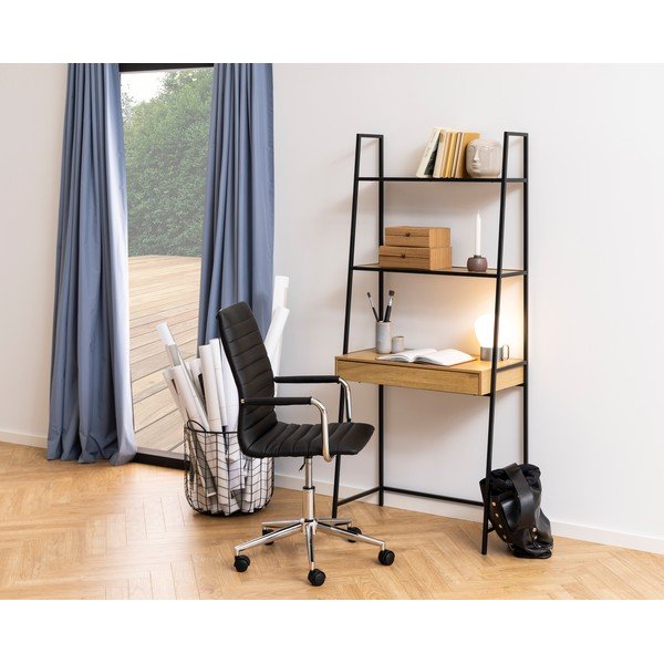 Seaford könyvespolc tölgyfa dekorral, 77 x 175 cm - Actona-image-1