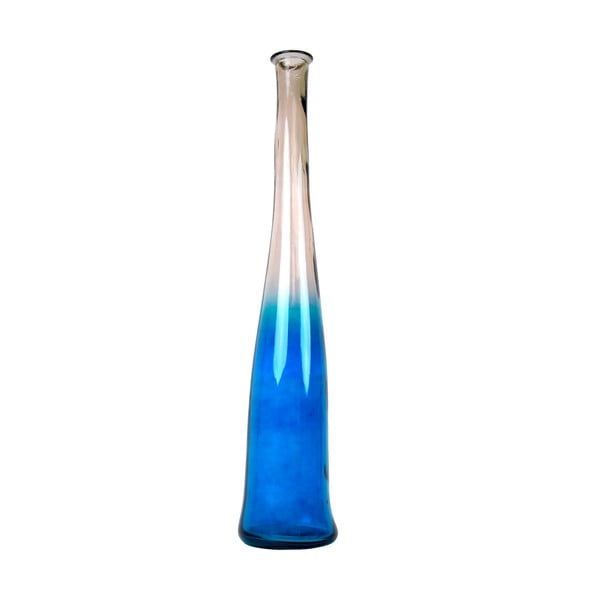 Blues kék újrahasznosított üveg váza, magasság 100 cm - Ego Dekor