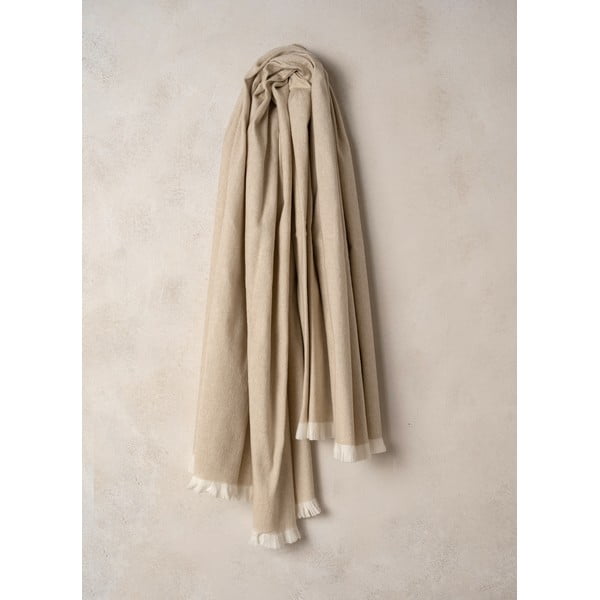 Linen világosbézs pléd, 140 x 180 cm - Euromant-image-1