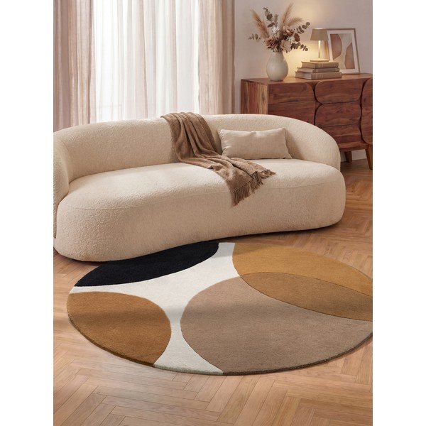 Konyakbarna gyapjú kerek szőnyeg ø 200 cm Ruvia – Villeroy&Boch-image-1