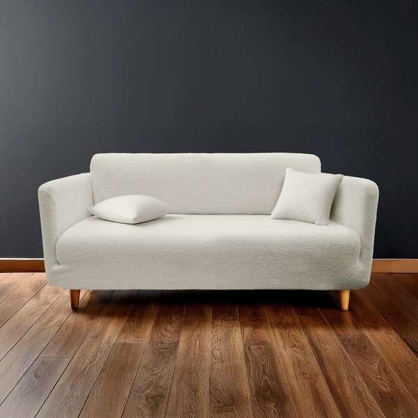 Krémszínű háromszemélyes gumis kanapé huzat Laina – douceur d'intérieur