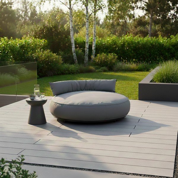 Szürke párnázott kerti napozóágy Emma – Hartman-image-1