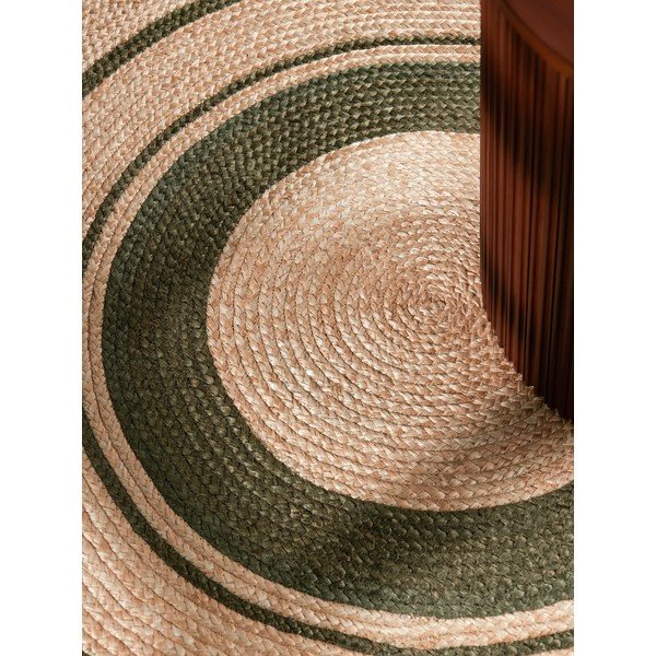 Natúr színű kétoldalas-kézi szövésű juta kerek szőnyeg ø 150 cm Basil – Hanse Home-image-2