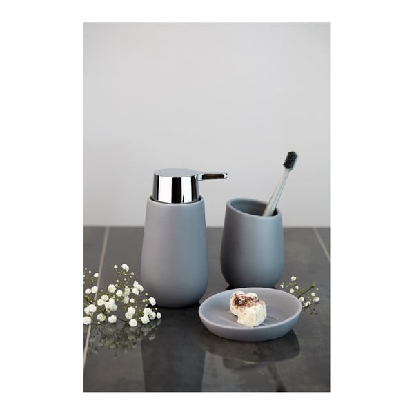 Badi szürke kerámia fogkefetartó pohár - Wenko-image-1