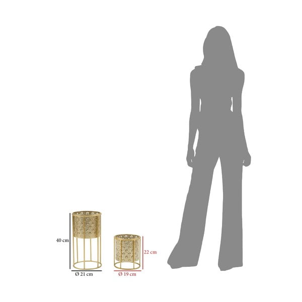 Golvy 2 db-os aranyszínű virágtartó állvány szett, magasság 40 cm - Mauro Ferretti-image-2