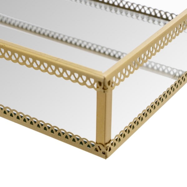 Fém dekoratív tálca szett 2 db-os 14x24 cm – Casa Selección-image-1