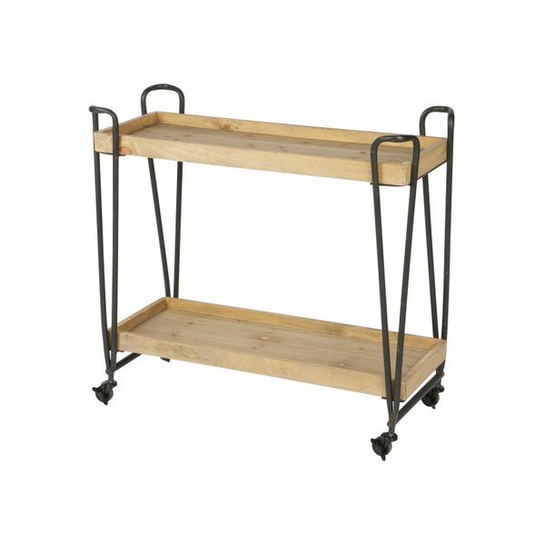 Zoe guruló zsúrasztal fiókkal, mangófából - WOOOD-image-2