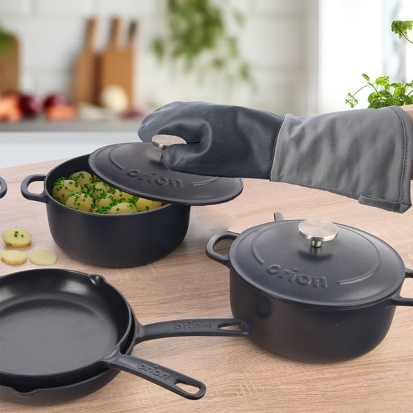 Indukciós tűzhelyhez alkalmas öntöttvas edény fedővel 5,2 l LITINA SMALT – Orion-image-3