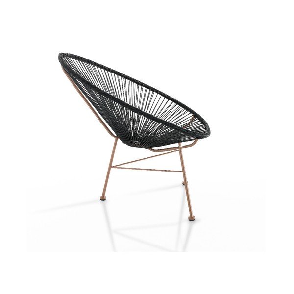 Fekete műrattan kerti fotel Numana – Tomasucci-image-1