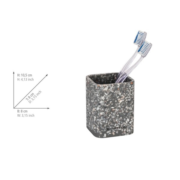 Szürke poligyanta fogkefetartó pohár Tom Tailor T-Terrazzo – Wenko-image-4