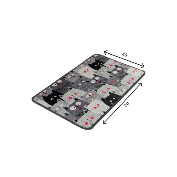 Szürke fürdőszobai kilépő 40x60 cm Meow – Foutastic-image-4