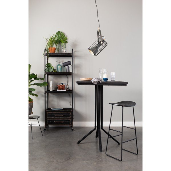 Fekete teakfa bárszék (ülésmagasság 76 cm) Tangle – White Label-image-1