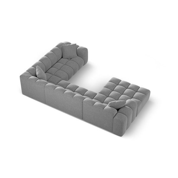 Világosszürke zsenília sarokkanapé (jobb oldali-U alakú) Treno – Cosmopolitan Design-image-3