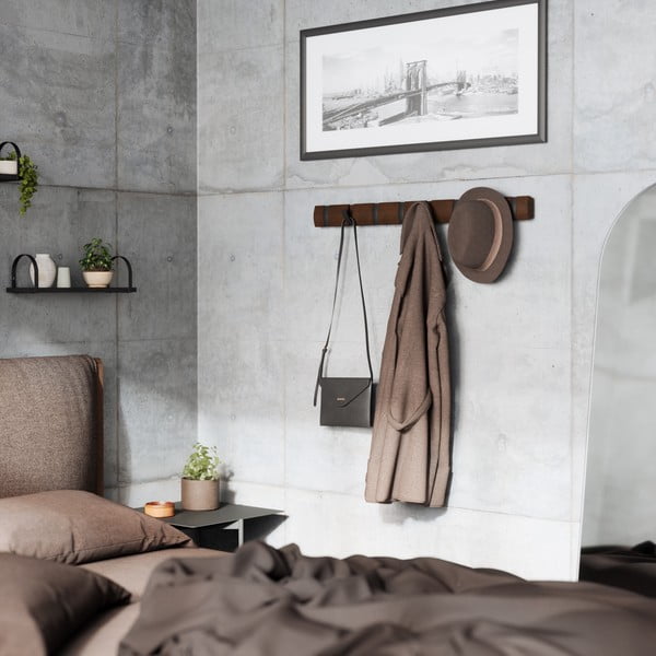 Sötétbarna nyárfa fali fogas Flip – Umbra-image-1