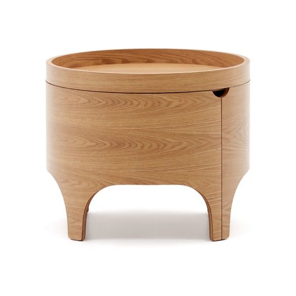 Natúr színű éjjeliszekrény kőrisfa dekorral Octavia – Kave Home-image-3