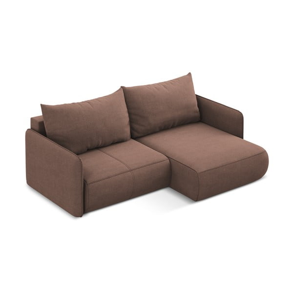 Rózsaszín kinyitható-tárolóhelyes sarokkanapé (jobb oldali) Nanea – Makamii-image-4