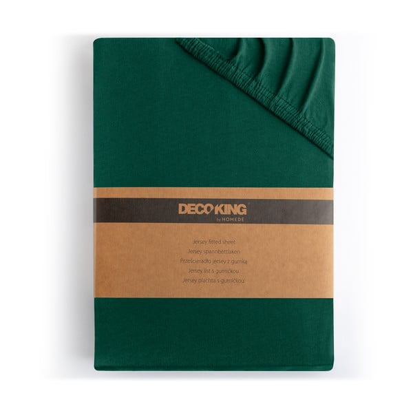 Zöld gumis jersey lepedő 180x200 cm Amber – Restilo-image-4