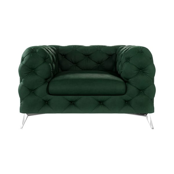 Sötétzöld bársony fotel Chelsea – Ropez-image-1