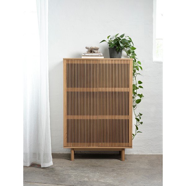 Natúr színű szekrény tölgyfa dekorral 95x140 cm Tiber – Unique Furniture-image-1