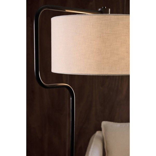 Fekete-krémszínű textil állólámpa (magasság 160 cm) Josho – Ellos Home-image-3