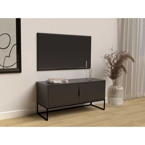 Lipp fekete kétajtós TV-állvány fekete fémlábakkal, szélesség 118 cm - Tenzo-image-1