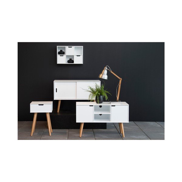Fehér TV-állvány 96x62 cm Mitra - Actona-image-1