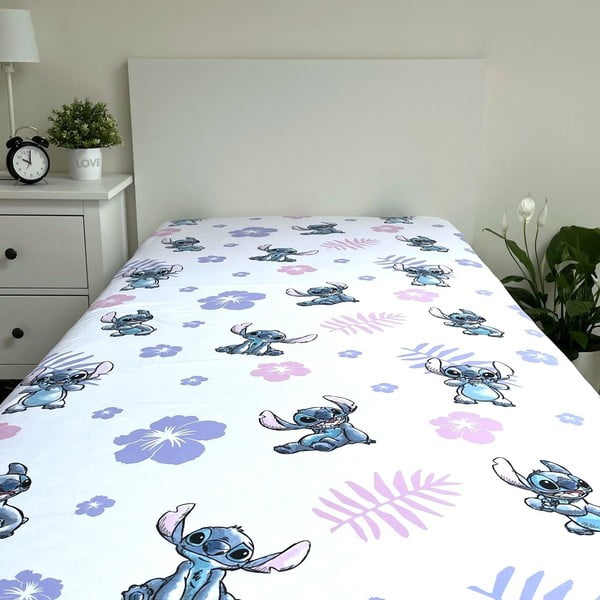 Gumis egyszemélyes pamut gyerek lepedő 90x200 cm Lilo and Stitch – Jerry Fabrics-image-3