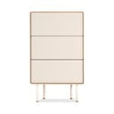 Fehér-natúr színű tölgyfa magas komód 60x100 cm Fina – Gazzda