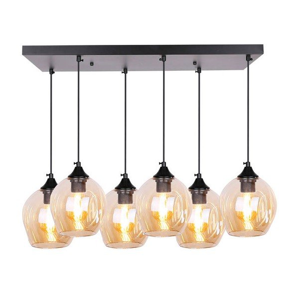 Fekete függőlámpa üveg búrával 33x67 cm Aspa – Candellux Lighting-image-2