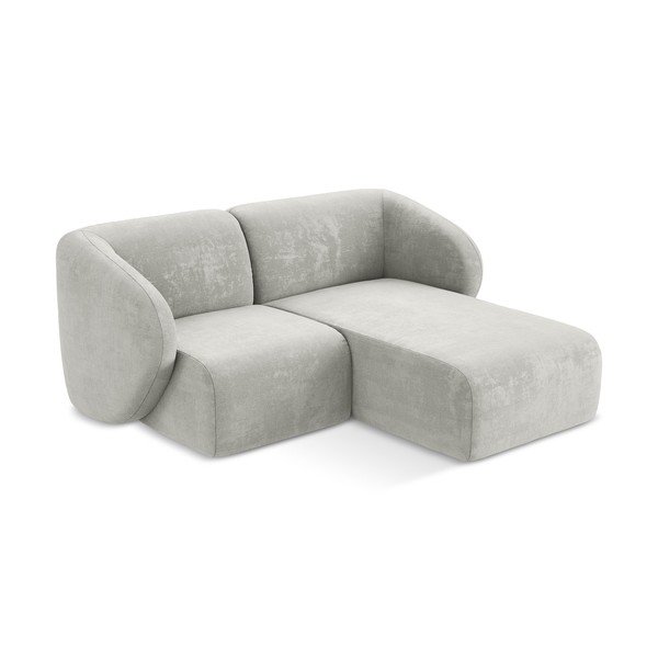 Világosszürke zsenília sarokkanapé (jobb oldali-heverő résszel) Lani – Makamii-image-2