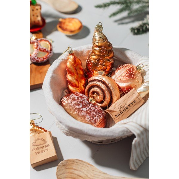 Üveg karácsonyfadísz 3 cm Pastel de Nata – Sass & Belle-image-1