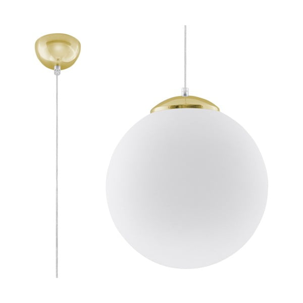 Aranyszínű függőlámpa üveg búrával ø 30 cm Cezab – Nice Lamps