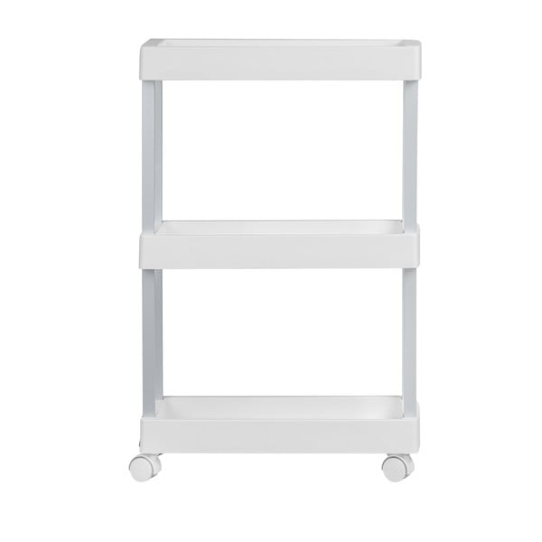 Fehér műanyag gurulós polcos állvány 45x80 cm Mino – Wenko-image-3