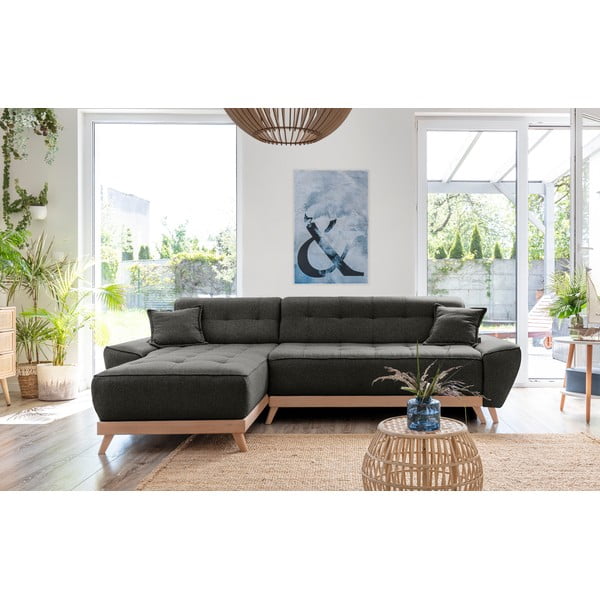 Dazzling Daisy sötétszürke variálható és kinyitható sarokkanapé - Miuform-image-1