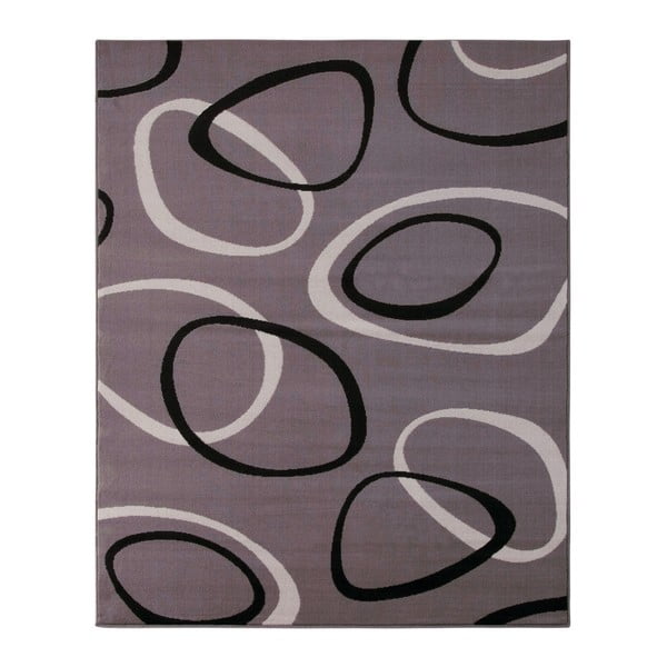 Prime Pile Rings Grey szürke szőnyeg, 120 x 170 cm - Hanse Home