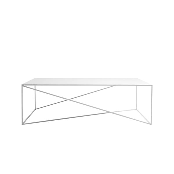 Memo fehér dohányzóasztal, szélesség 140 cm - Custom Form