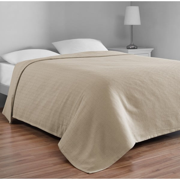 Bézs pamut ágytakaró franciaágyra 200x230 cm Serenity – Mijolnir