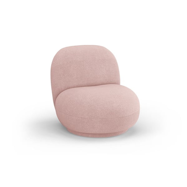 Világos rózsaszín buklé fotel Chuck – Micadoni Home