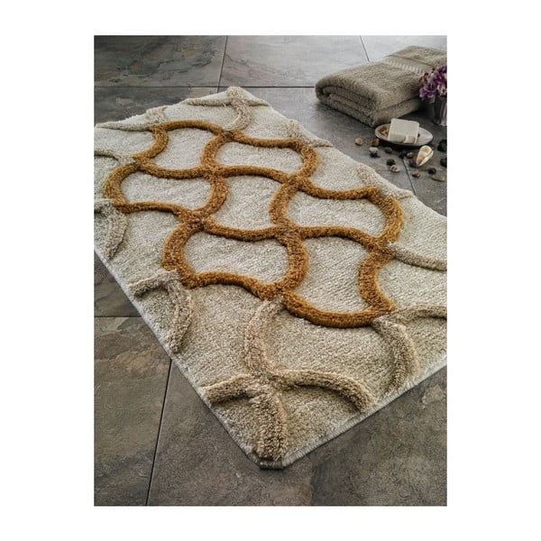Bathmats Hermos homokszínű fürdőszobai szőnyeg, 60 x 100 cm - Confetti