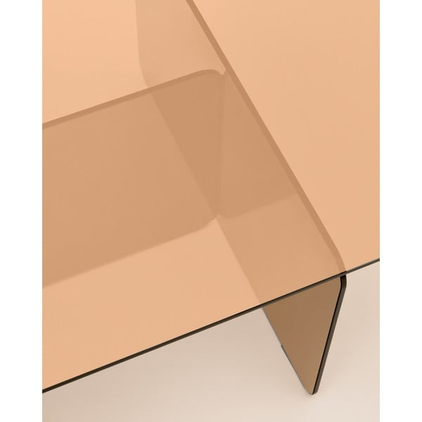 Barna üveg dohányzóasztal 60x120 cm Zaren – Kave Home-image-4