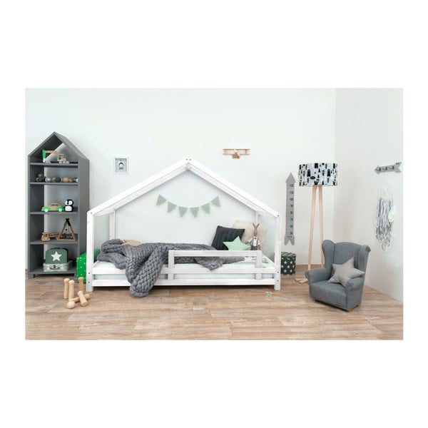 Sidy fehér lakkozott lucfenyő gyerekágy, 90 x 200 cm - Benlemi-image-2