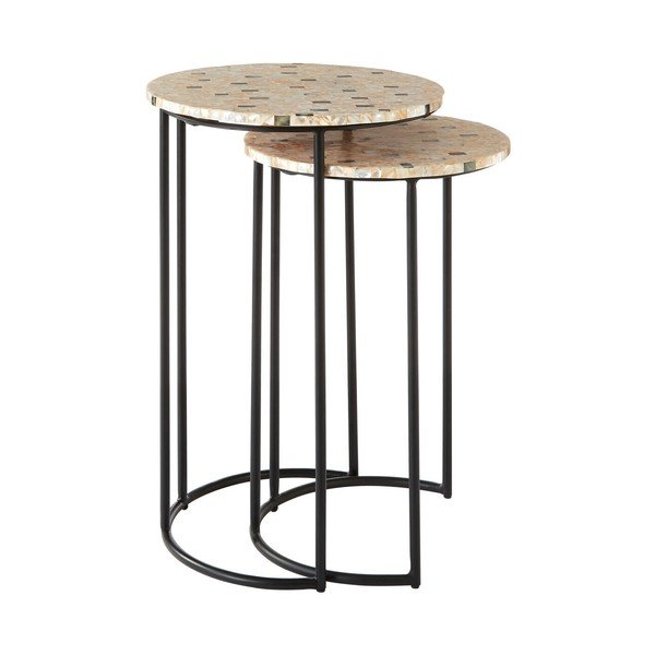 Kerek tárolóasztal szett 2 db-os ø 38 cm Halle – Premier Housewares-image-3