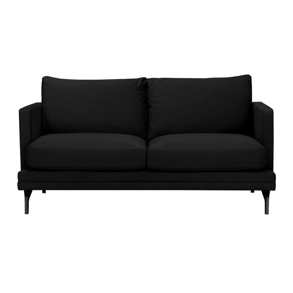 Jupiter fekete kétszemélyes kanapé, fekete lábakkal - Windsor & Co Sofas